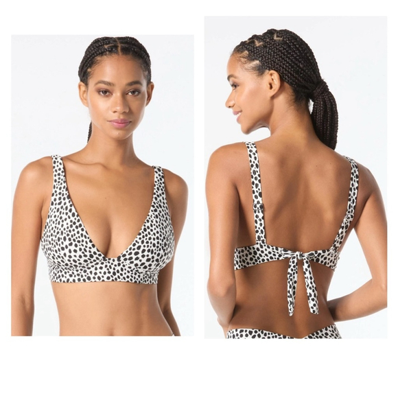 MICHAEL Michael Kors Other - Michael Kors Women’s Medium Tie Back Bikini Top - Spot Black & White NWT